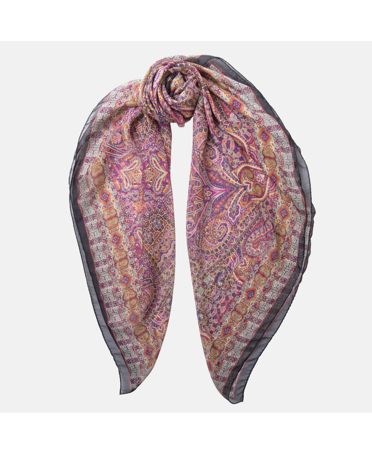 Ambra - Large Silk Scarf Shawl for Women - Blueberry