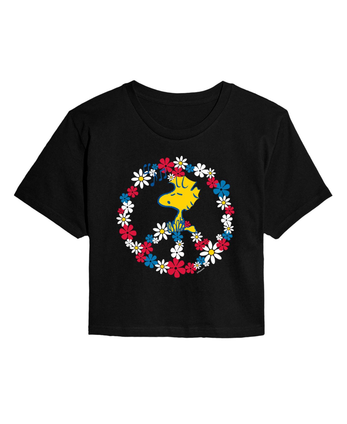 Женская футболка Hybrid Apparel Trendy Juniors Woodstock Cropped, цвет: Чёрный — фото 1