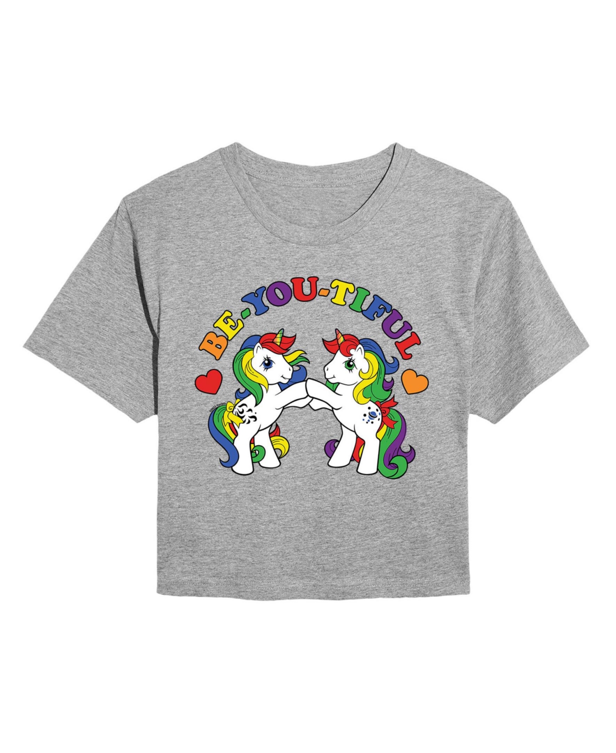 Trendy Juniors Mlp BEyoutiful Cropped Tee - Heather Grey