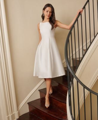 Women's Boat-Neck Fit & Flare Midi Dress