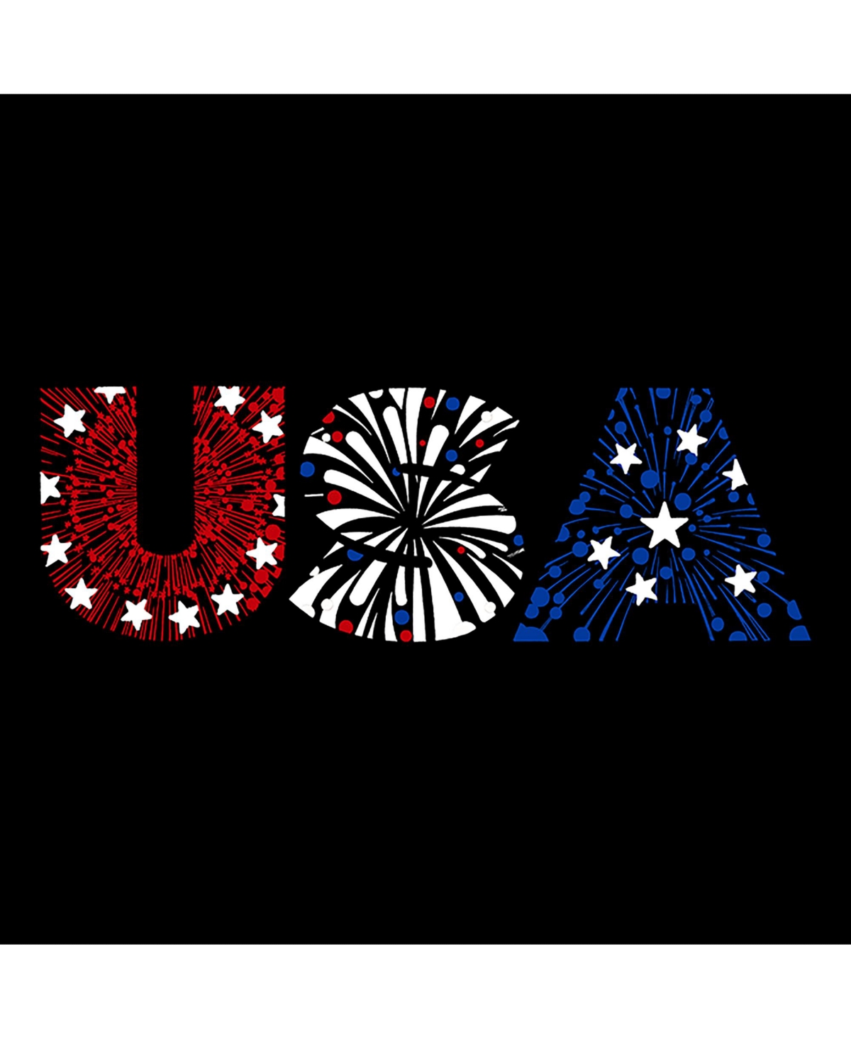 La Pop Art Boys Usa Fireworks Word Art Crewneck Sweatshirt