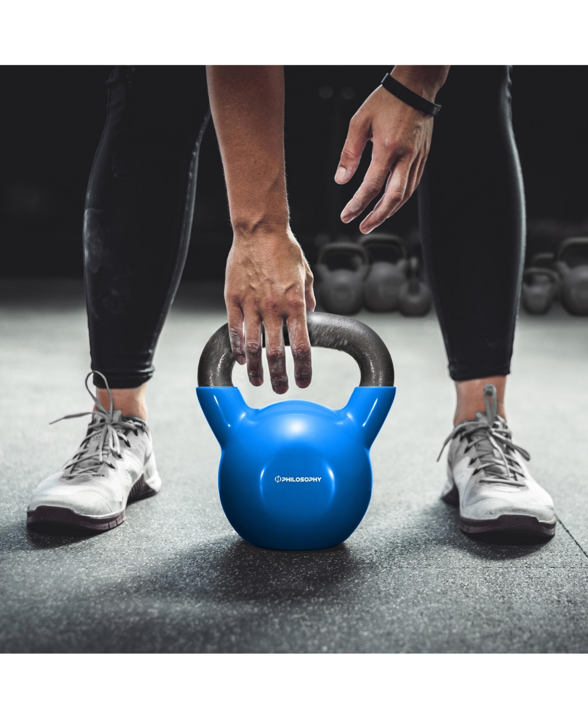 Philosophy Gym Vinyl Coated Cast Iron Kettlebell Weight 25 lbs -- Blue