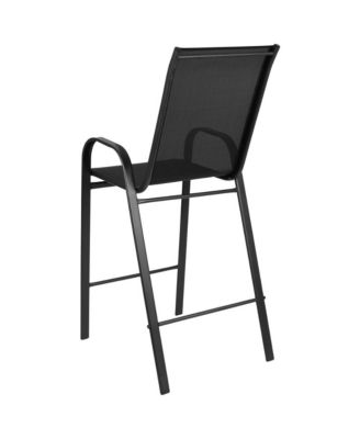 4 Pack Outdoor Barstools With Flex Comfort Material-Patio Stool