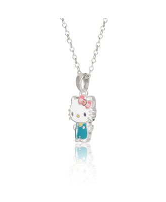 Sanrio Flash Yellow Gold Plated Enamel and Pink Crystal Pendant - 18" Chain