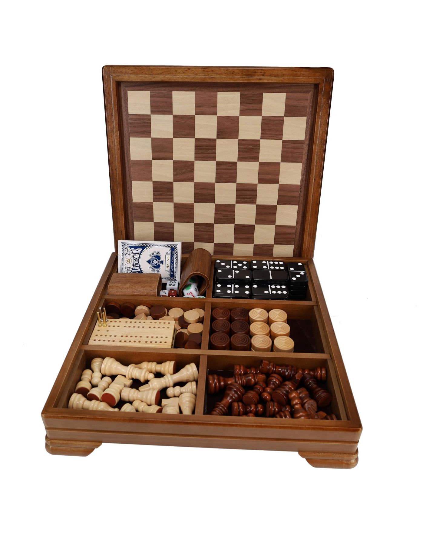 Детская настольная игра Bobby Fischer Walnut 7-in-1 Board Game, Ages 14+, цвет: Коричневый — фото 1