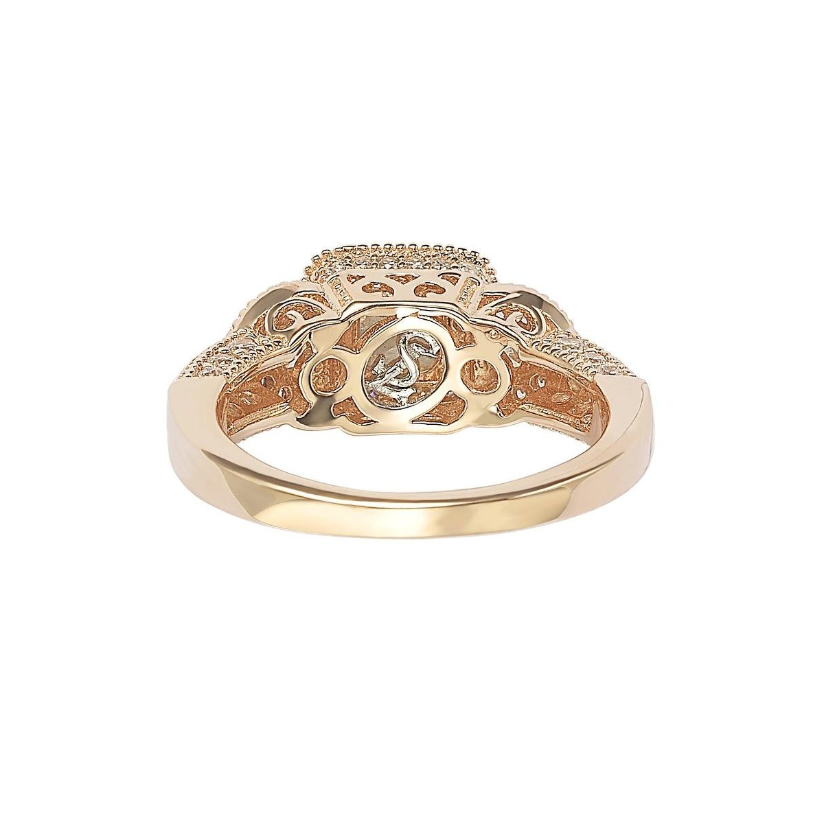 Suzy Levian New York Suzy Levian Sterling Silver Cubic Zirconia Asscher CutEngagement Ring - Brown