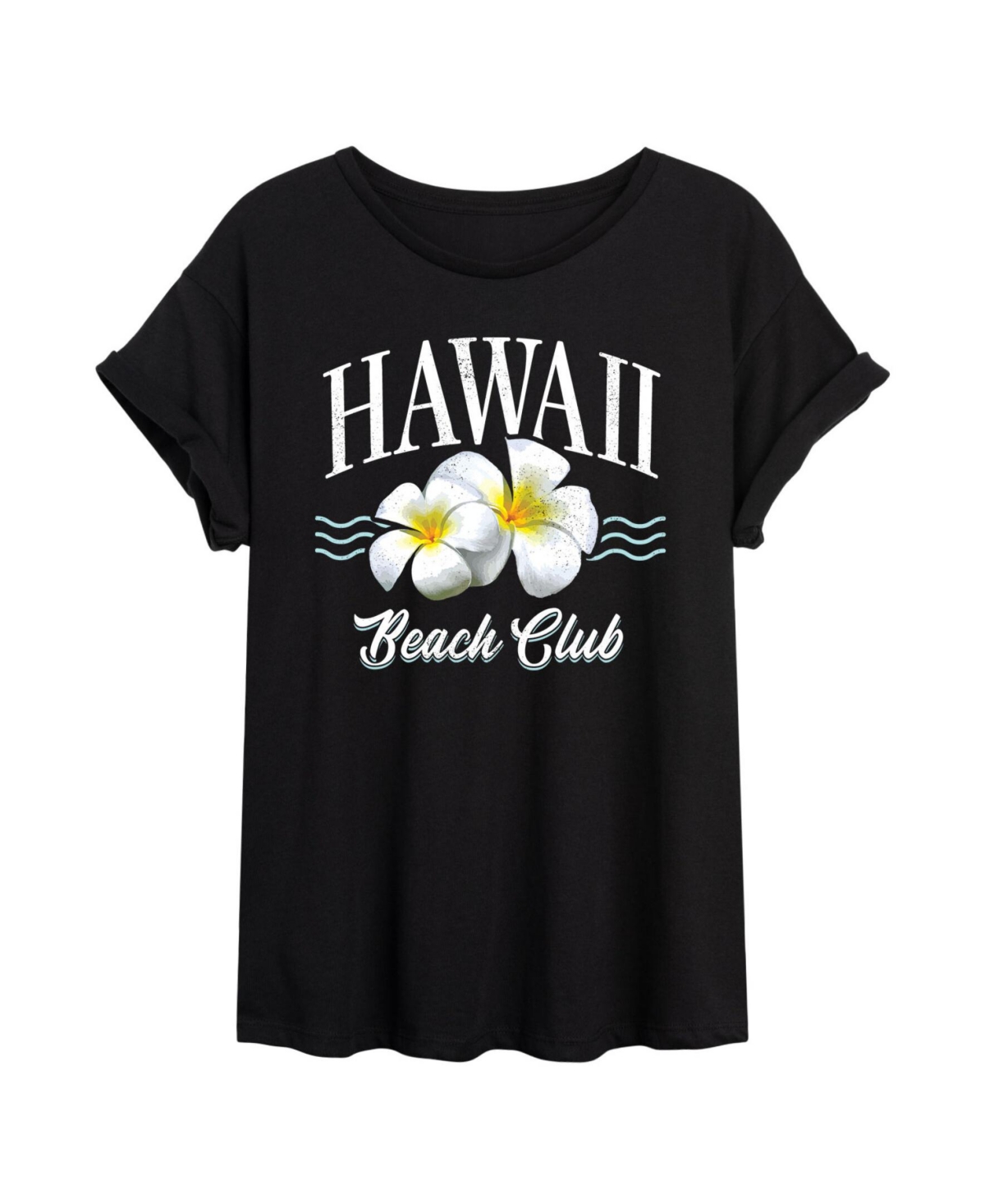 Trendy Juniors Hawaii Graphic Oversized Tee - Black