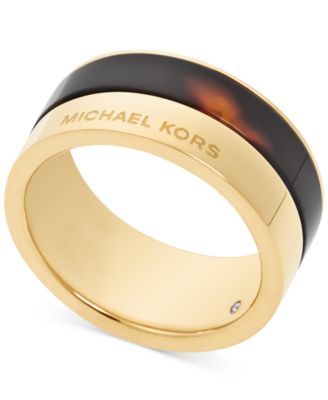 Michael Kors Gold-Tone Colorblocked Band Ring Macy's