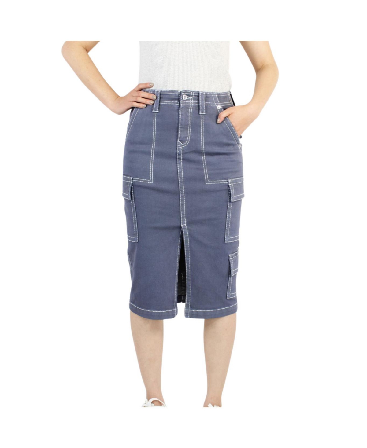 Women's Slate Cargo Skirt - Slate grey