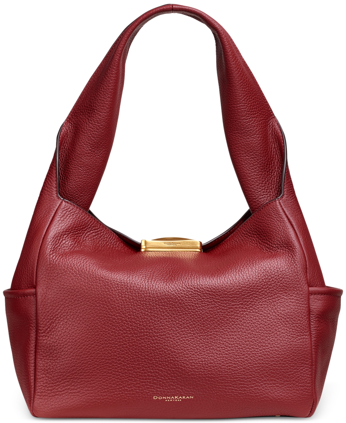 Donna Karan Amagansett Soft-Rolled Leather Shoulder with Sculpted Magnet Closure - Garnet