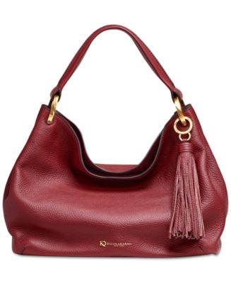 MICHAEL Michael Kors Large Hobo Shoulder Tote Bag Tassel sale Detail in Wine Color