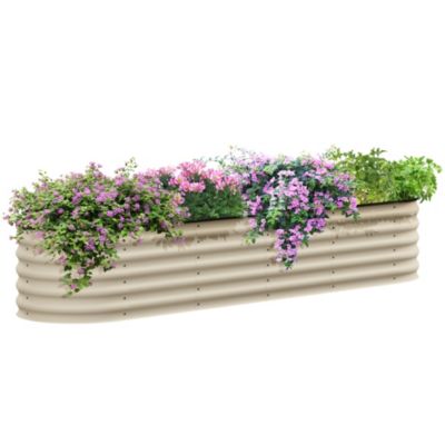 Galvanized Raised Garden Bed Planter Box, 7.9' x 2' x 1.4',