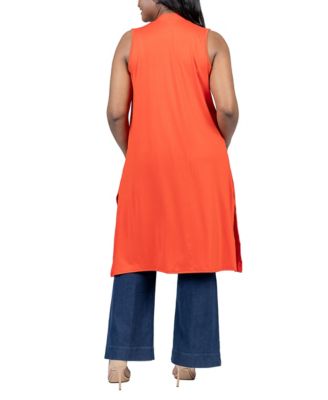 Plus Size Asymmetric Open Front Cardigan Sweater