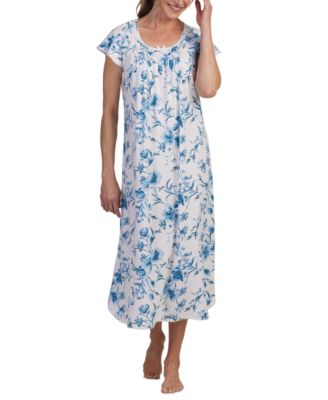 Miss Elaine - Women's Cap-Sleeve Floral Nightgown