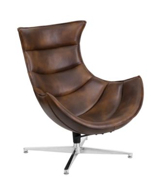 Pavel Contoured Swivel Accent Chair With Crisscross Metal Base