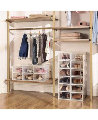 Pack Of 18 Stackable Shoe Storage Organizers, Versatile And Foldable For Sneakers