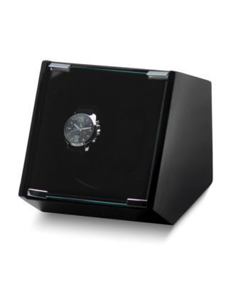 Diamond2Deal High Gloss Glass Window Velveteen Lined Wood Dual Watch ...