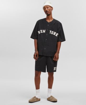 Mens New York Nylon Baseball Shirt Pull On Shorts Created For Macys