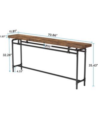 Console Table, 70.9 Inches Extra Long Sofa Table for Living Room, Industrial Narrow Console Sofa Tables Behind Couch