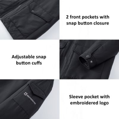 Mens Sherpa Lined Parka Hooded Winter Coat Cargo Utility Jacket