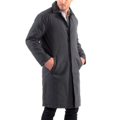 Men's Zach Men s Wool Blend Overcoat – Knee-Length Trench Coat, Runs Large for Layering Over Suits or Sweaters