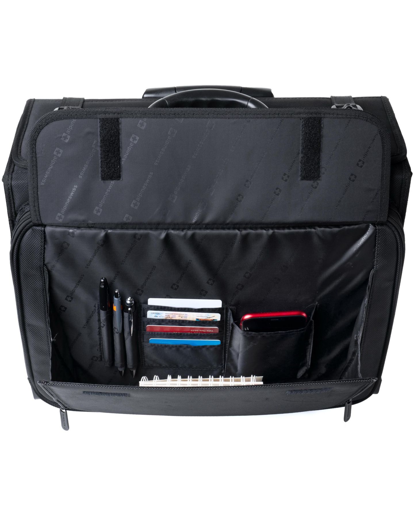 Сумка Alpine Swiss Rolling Briefcase Laptop Bag For Men Women Hard Side Catalog Case Wheels Legal Dividers Lawyer Attache Case Carry-On Business Travel, цвет: Чёрный — фото 4