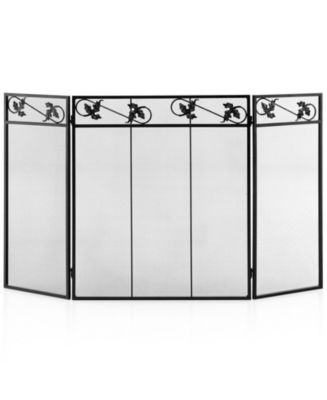 SUGIFT 3-Panel Fireplace Screen Decor Cover with Exquisite Pattern - Macy's