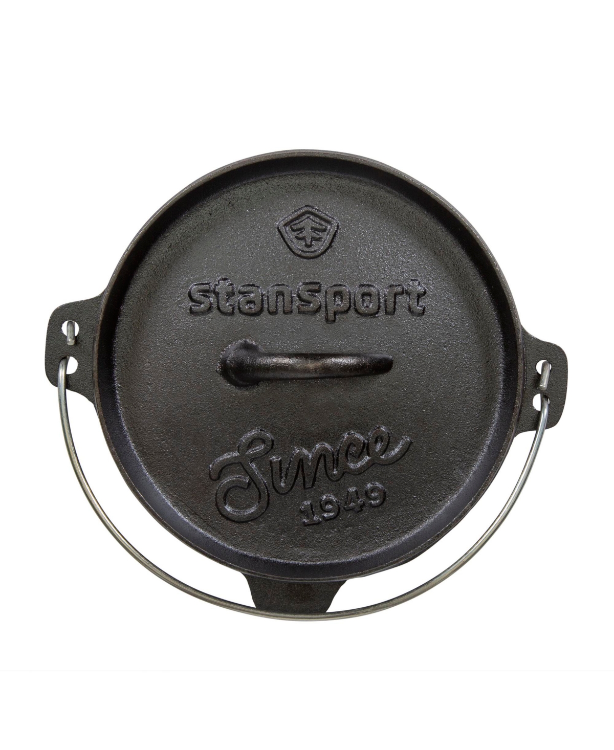 Stansport Cast Pre-Seasoned Iron Dutch Oven - 4 Qt - Flat Bottom