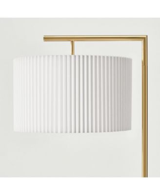 Montage Modern 60" LED Arc Floor Lamp with Pleated Fabric Shade