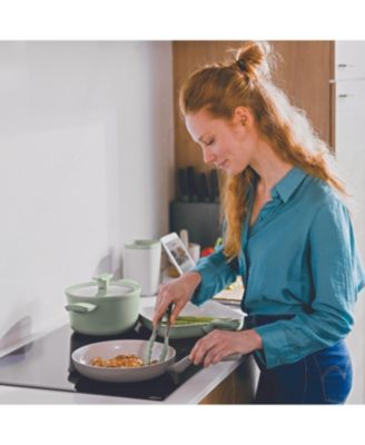 Balance Non-stick Ceramic 2Pc Frying Pan 9.5" and Nylon Turner 13.75", Recycled Aluminum