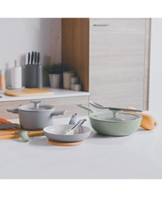 Balance Non-stick Ceramic 2Pc Frying Pan 9.5" and Nylon Turner 13.75", Recycled Aluminum