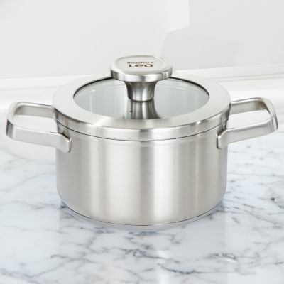 Graphite Recycled 18/10 Stainless Steel Stockpot 6.25", 1.7qt. With Glass Lid