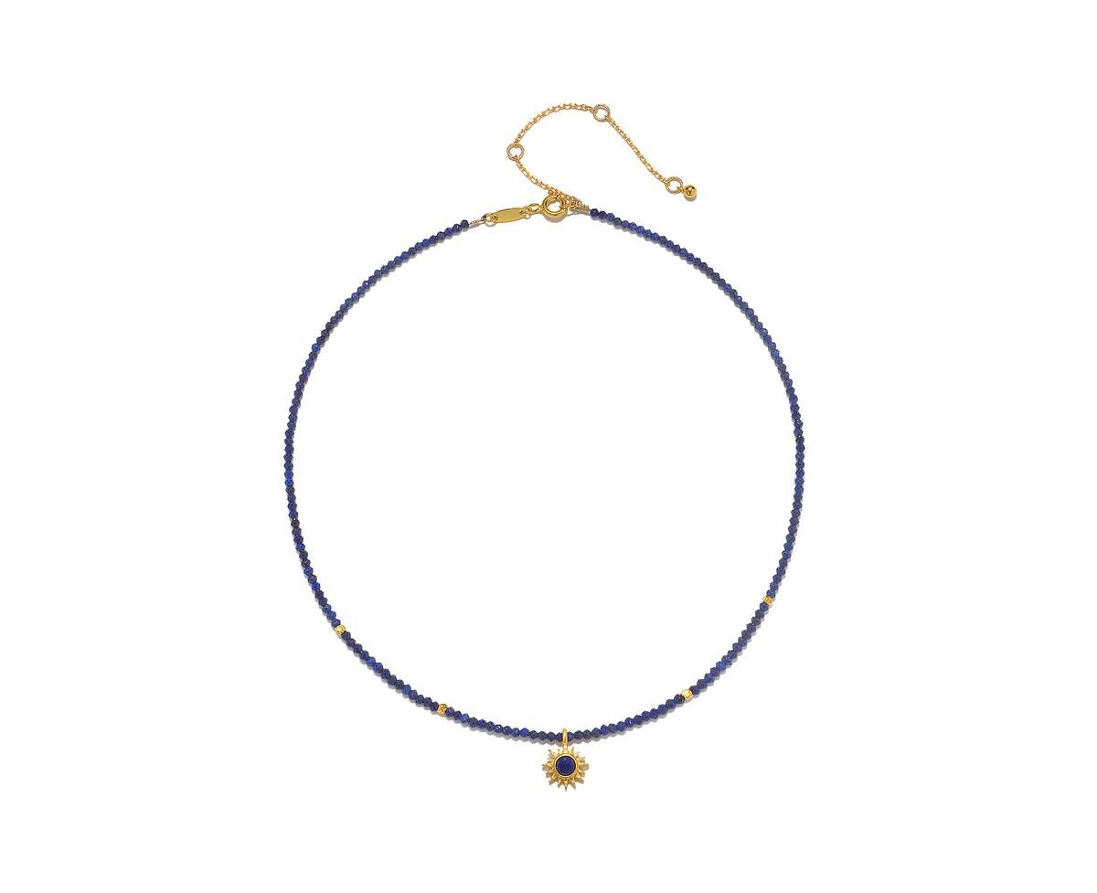 Light Seeker Lapis Starburst Choker Necklace - Open Blue