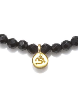 Om Black Onyx Gemstone Bracelet