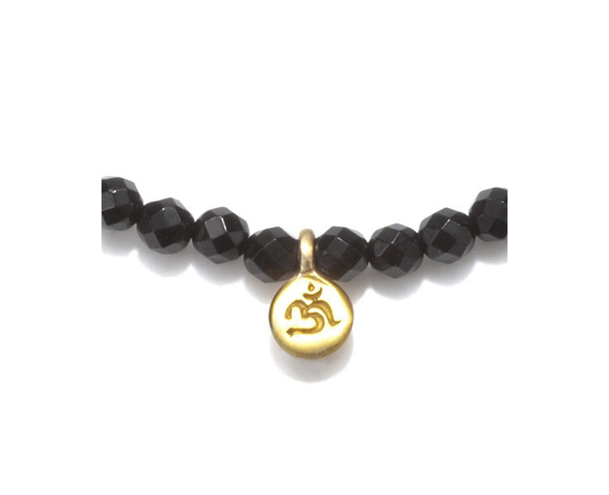 Satya Jewelry Om Black Onyx Gemstone Bracelet