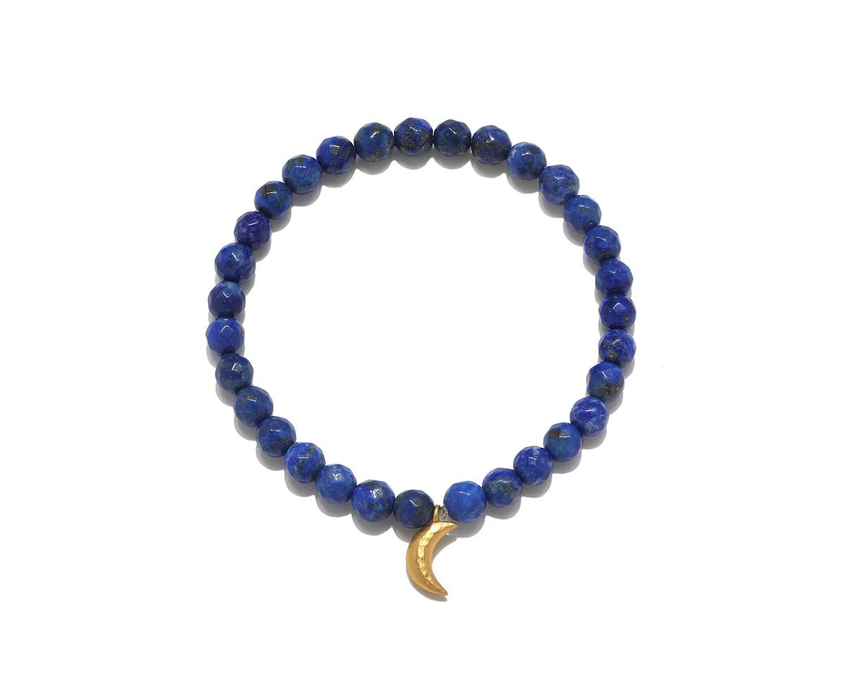 Divine Protection Moon Lapis Gemstone Bracelet - Blue