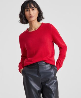 Women's 100% Cashmere Long-Sleeve Crewneck Sweater