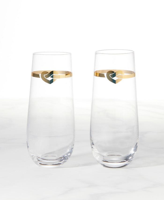 Kate Spade new york Loves Me Knot Stemless Flutes, Set of 2 Macy's