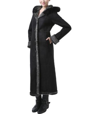 Women's Gianna Hooded Faux Shearling Long Coat