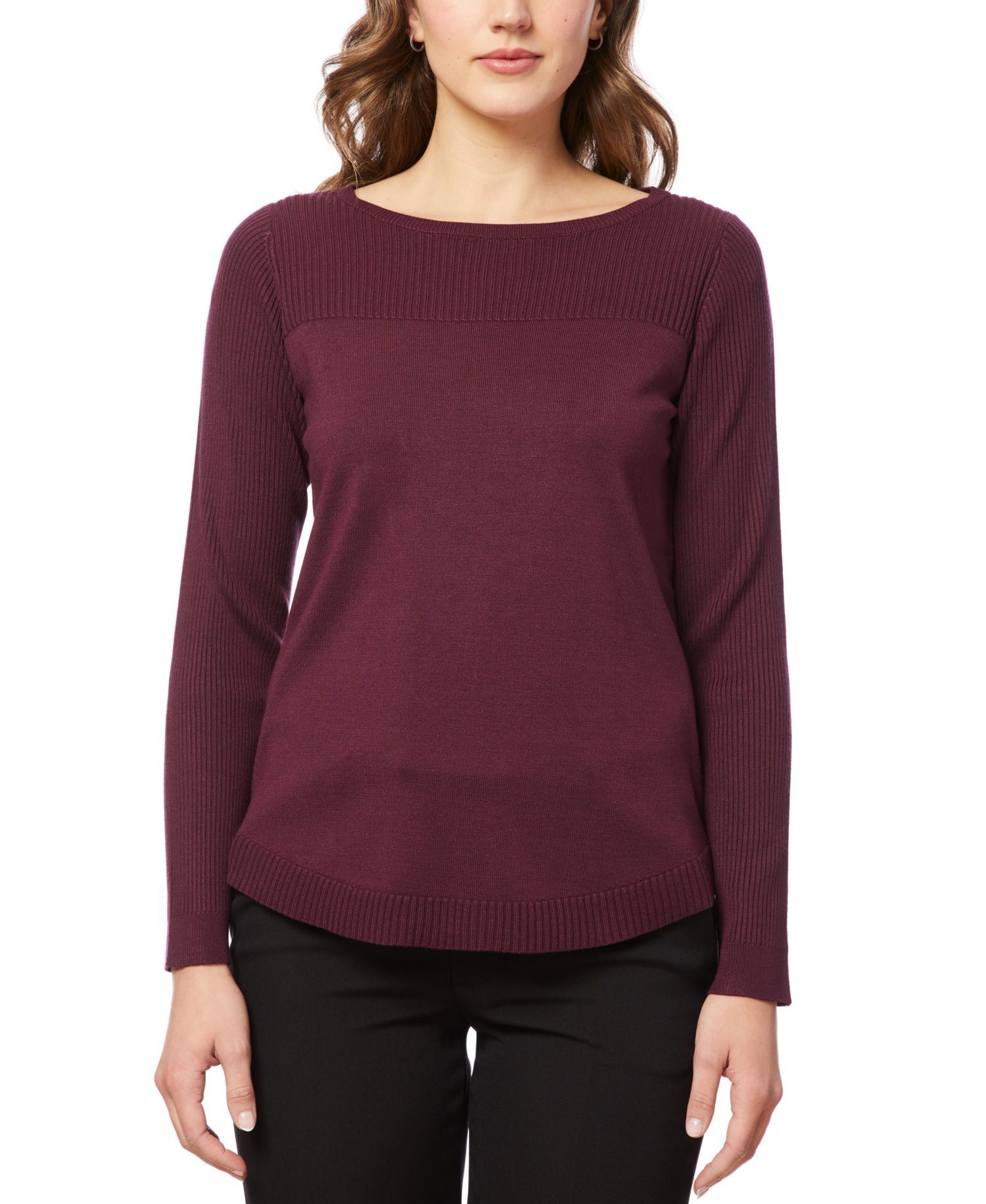 Women's Boat Neck Long-Sleeve Sweater