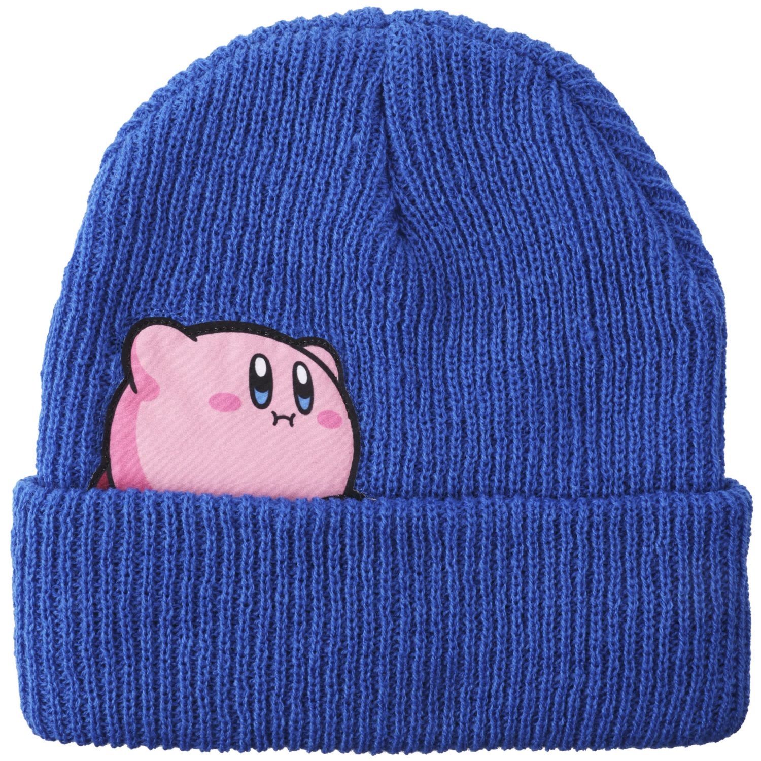 Men's Kirby Snack Time Royal Blue Cuffed Plain Skull Acrylic Knitted Beanie Hat