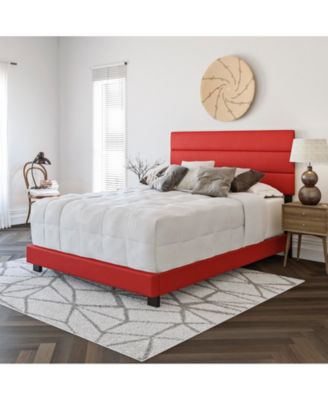 Napoli Leather Upholstered Platform Bed Frame with Tri-Panel Adjustable Headboard - Boyd Sleep