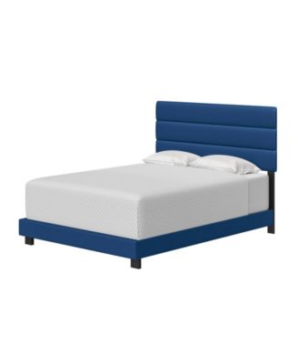 Napoli Leather Upholstered Platform Bed Frame with Tri-Panel Adjustable Headboard - - King