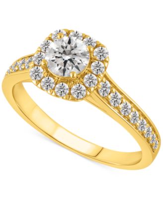 Diamond Halo Engagement Ring (1 ct. t.w.) in 14k White Gold or 14k Gold