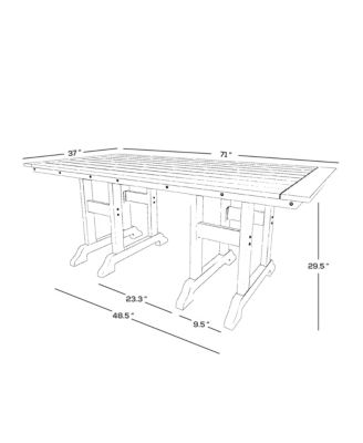 71" Outdoor Patio Dining Table