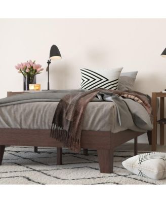 Eduardo Full Size Solid Wood Slatted Support No Box Spring Needed Platform Bed Frame