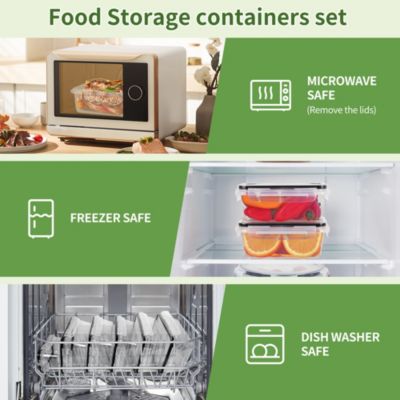 32 Pcs (16Pack) BPA-free Food Storage Containers Set with Lids