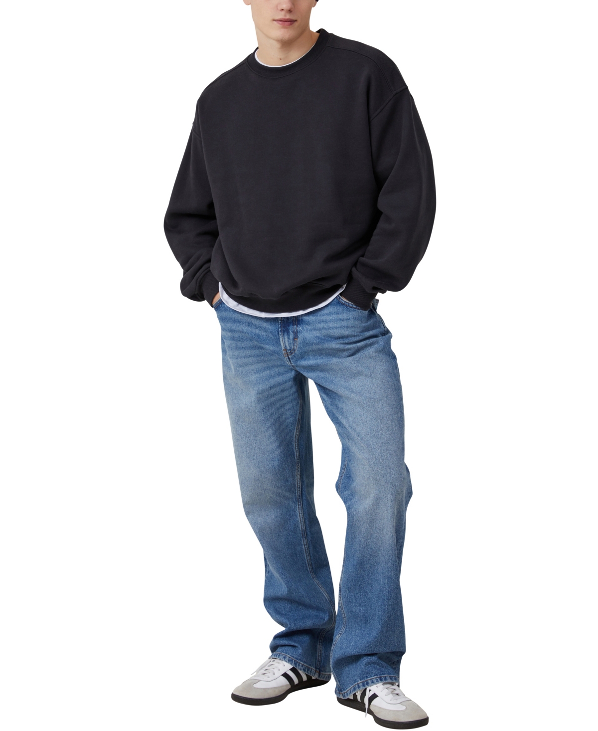 COTTON ON MEN'S BOX FIT CREW SWEATER 
