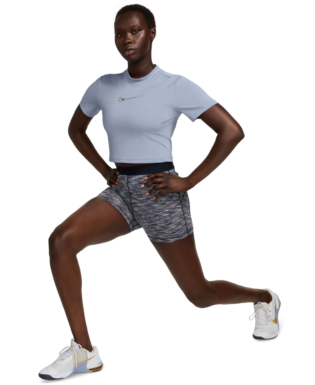 Nike Women's Pro Dri-fit Short-Sleeve Cropped Training Top