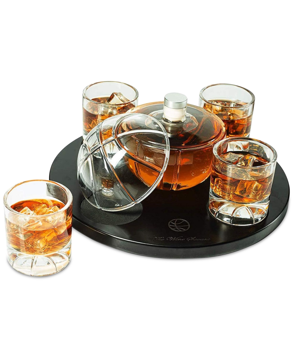 The Wine Savant Basketball Decanter & Glass Set With Tray In No Color